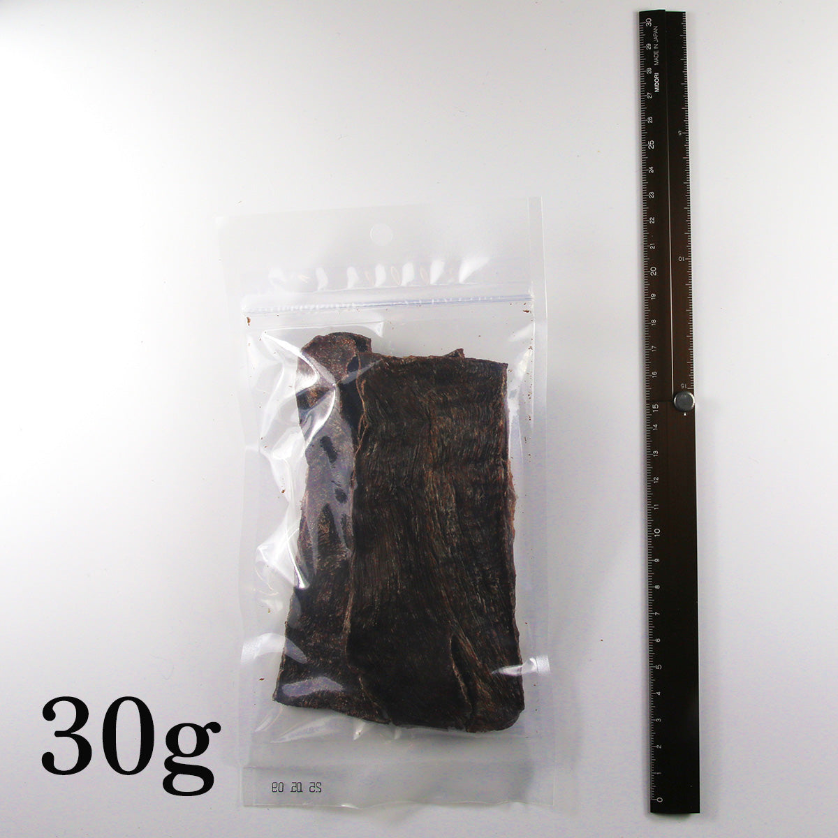 Thinly sliced horse meat jerky